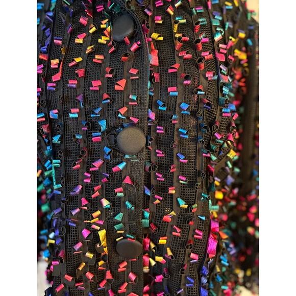 Draper's & Damon's Fashion Jacket Ribbon Details Black Shell Size Medium - Picture 2 of 9